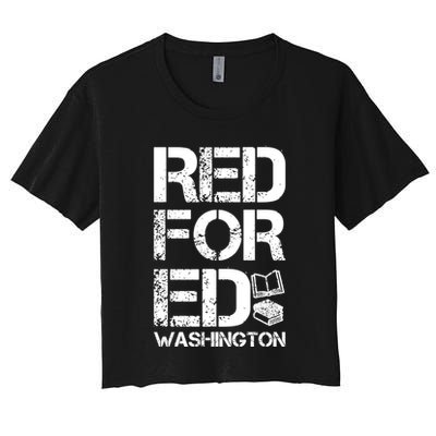 Red For Ed Washington Teacher Crop Top