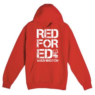 Red For Ed Washington Teacher Premium Pullover Hoodie