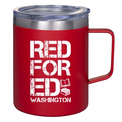 Red For Ed Washington Teacher 12oz Stainless Steel Coffee Mug