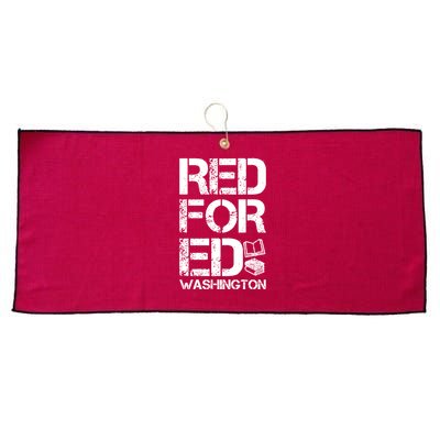 Red For Ed Washington Teacher Large Microfiber Waffle Golf Towel