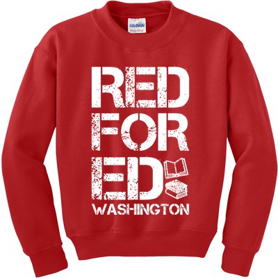 Red For Ed Washington Teacher Kids Sweatshirt