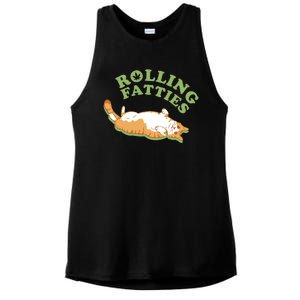 Rolling Fatties Funny Marijuana Cat Ladies PosiCharge Tri-Blend Wicking Tank