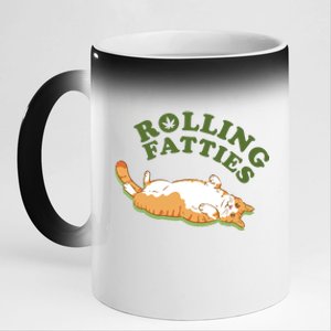 Rolling Fatties Funny Marijuana Cat 11oz Black Color Changing Mug