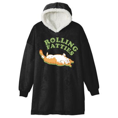 Rolling Fatties Funny Marijuana Cat Hooded Wearable Blanket