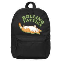 Rolling Fatties Funny Marijuana Cat 16 in Basic Backpack