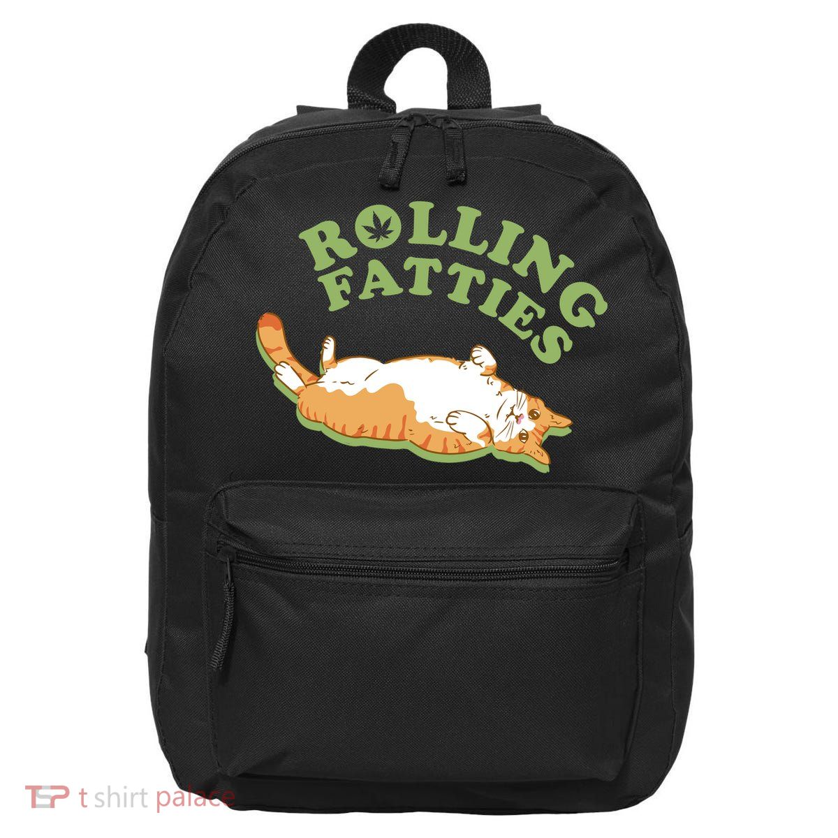 Rolling Fatties Funny Marijuana Cat 16 in Basic Backpack