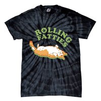 Rolling Fatties Funny Marijuana Cat Tie-Dye T-Shirt