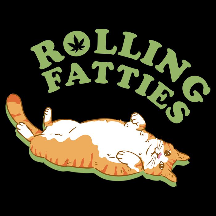 Rolling Fatties Funny Marijuana Cat Tie-Dye T-Shirt