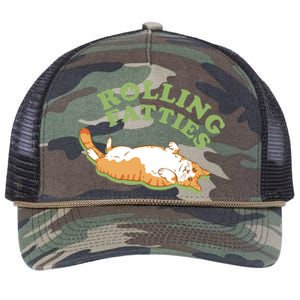 Rolling Fatties Funny Marijuana Cat Retro Rope Trucker Hat Cap