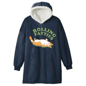 Rolling Fatties Funny Marijuana Cat Hooded Wearable Blanket