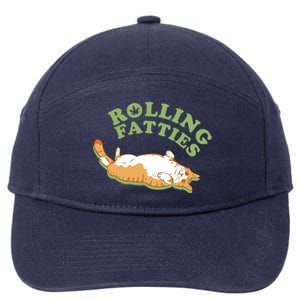 Rolling Fatties Funny Marijuana Cat 7-Panel Snapback Hat