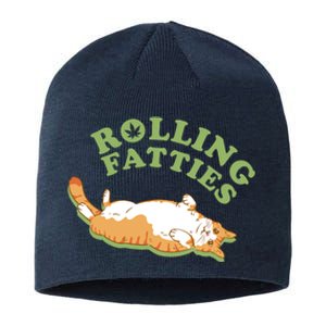 Rolling Fatties Funny Marijuana Cat Sustainable Beanie