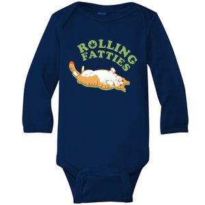 Rolling Fatties Funny Marijuana Cat Baby Long Sleeve Bodysuit