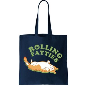 Rolling Fatties Funny Marijuana Cat Tote Bag