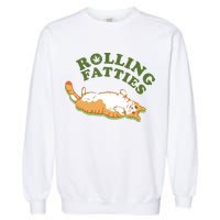 Rolling Fatties Funny Marijuana Cat Garment-Dyed Sweatshirt