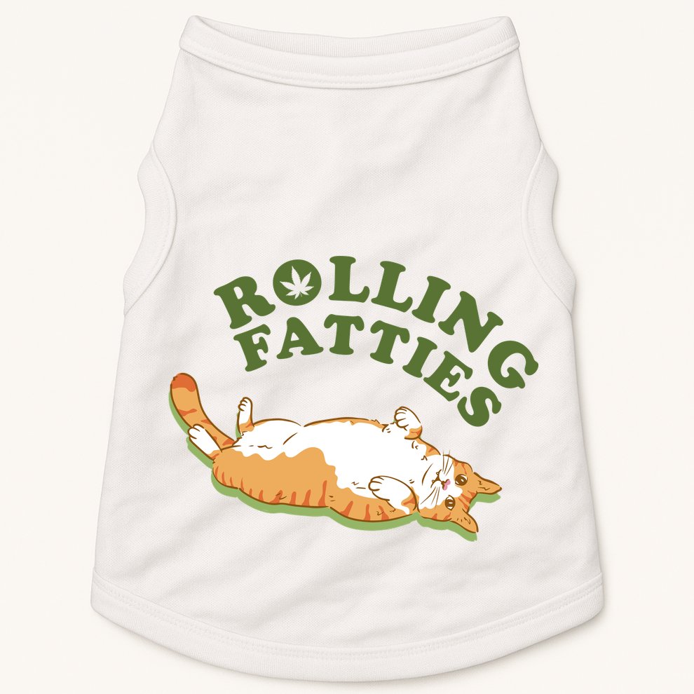 Rolling Fatties Funny Marijuana Cat Doggie Tank