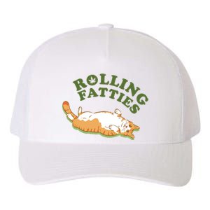 Rolling Fatties Funny Marijuana Cat Yupoong Adult 5-Panel Trucker Hat