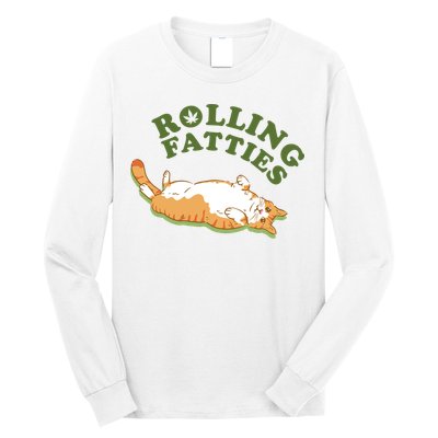 Rolling Fatties Funny Marijuana Cat Long Sleeve Shirt
