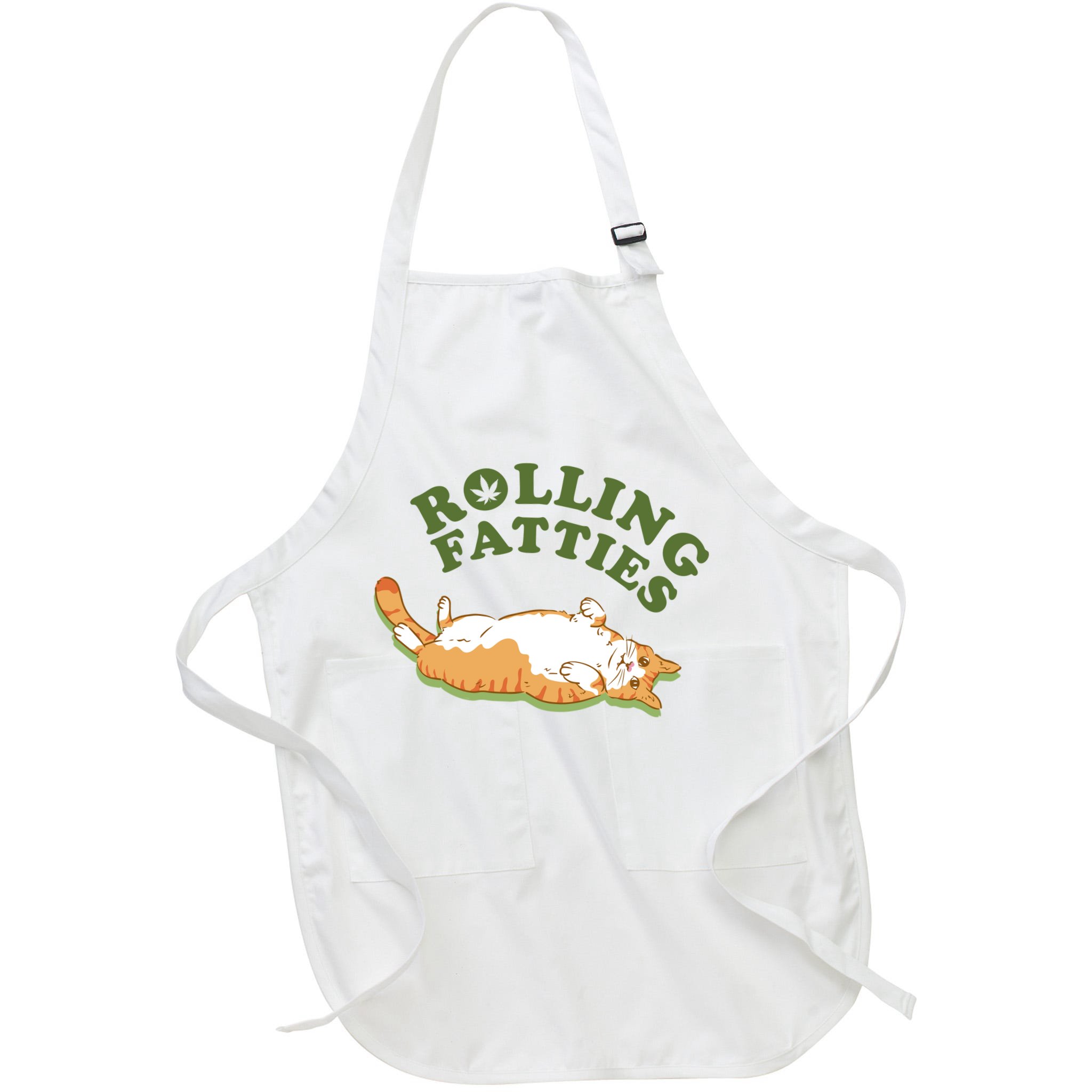 Rolling Fatties Funny Marijuana Cat Apron