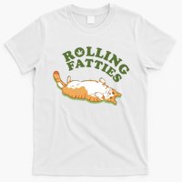 Rolling Fatties Funny Marijuana Cat T-Shirt