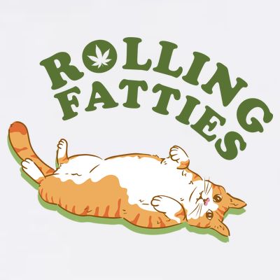 Rolling Fatties Funny Marijuana Cat T-Shirt
