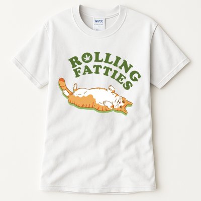 Rolling Fatties Funny Marijuana Cat Tall T-Shirt
