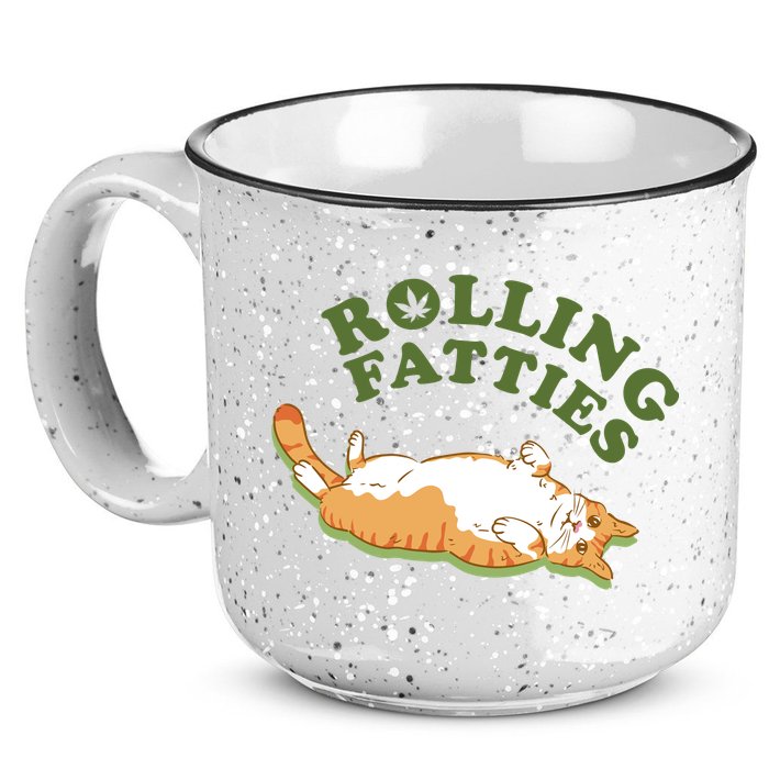 Rolling Fatties Funny Marijuana Cat 15oz Campfire Ceramic Mug