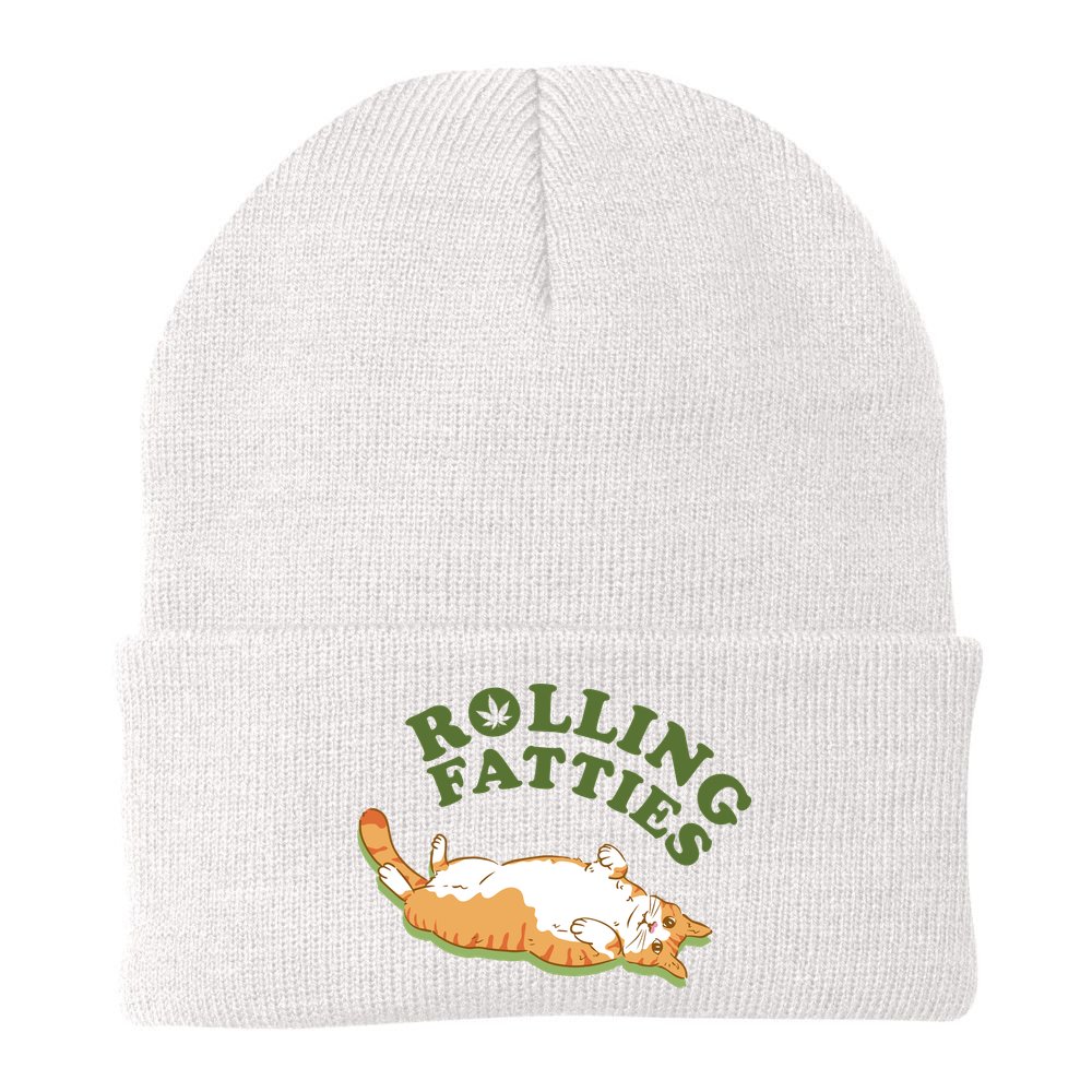 Rolling Fatties Funny Marijuana Cat Beanie