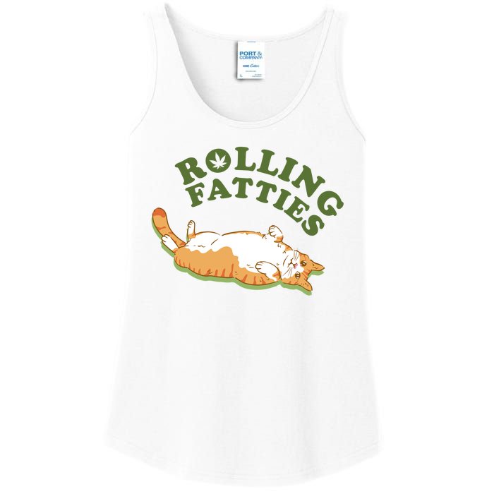 Rolling Fatties Funny Marijuana Cat Ladies Essential Tank