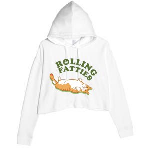 Rolling Fatties Funny Marijuana Cat Crop Fleece Hoodie