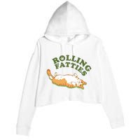 Rolling Fatties Funny Marijuana Cat Crop Fleece Hoodie