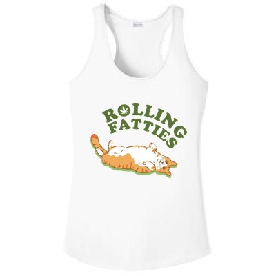 Rolling Fatties Funny Marijuana Cat Ladies PosiCharge Competitor Racerback Tank