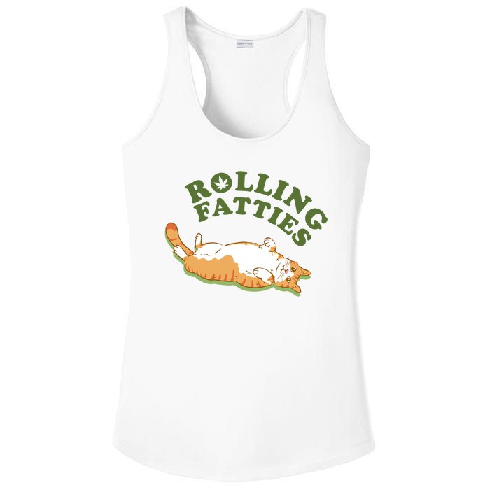 Rolling Fatties Funny Marijuana Cat Ladies PosiCharge Competitor Racerback Tank