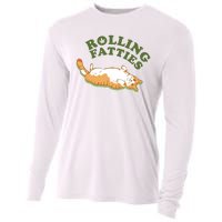 Rolling Fatties Funny Marijuana Cat Cooling Performance Long Sleeve Crew