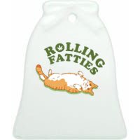 Rolling Fatties Funny Marijuana Cat Ceramic Bell Ornament