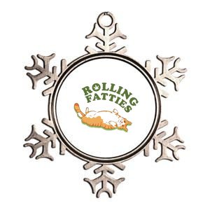 Rolling Fatties Funny Marijuana Cat Metallic Star Ornament