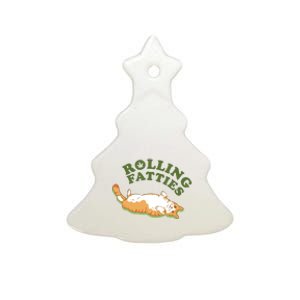 Rolling Fatties Funny Marijuana Cat Ceramic Tree Ornament