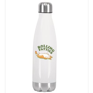 Rolling Fatties Funny Marijuana Cat Stainless Steel Insulated Water Bottle