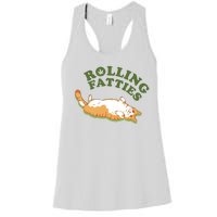 Rolling Fatties Funny Marijuana Cat Women's Racerback Tank