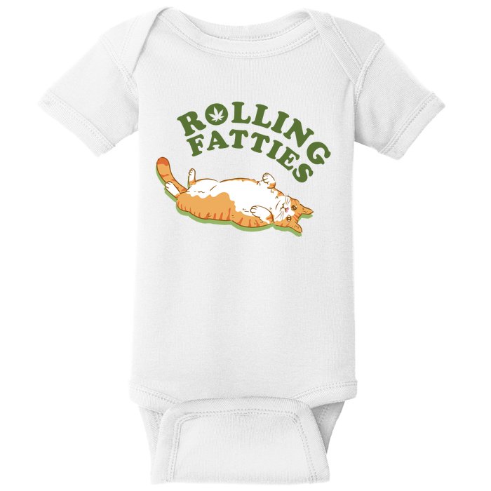 Rolling Fatties Funny Marijuana Cat Baby Bodysuit