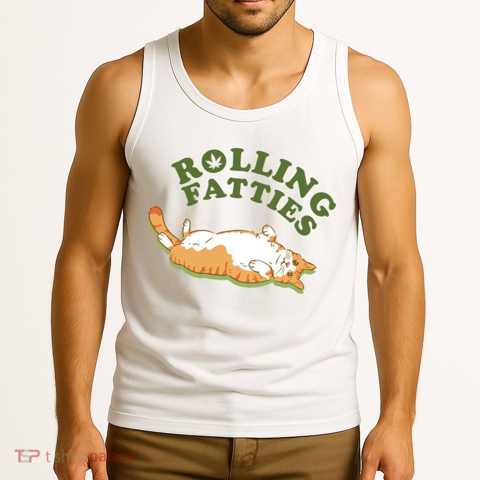 Rolling Fatties Funny Marijuana Cat Tank Top