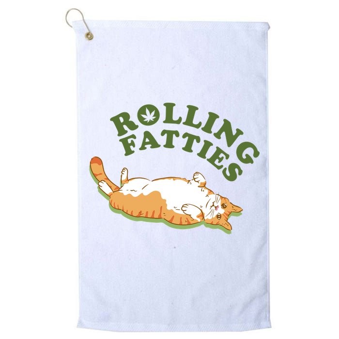 Rolling Fatties Funny Marijuana Cat Golf Towel