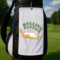 Rolling Fatties Funny Marijuana Cat Golf Towel