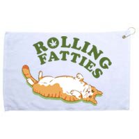 Rolling Fatties Funny Marijuana Cat Grommeted Golf Towel