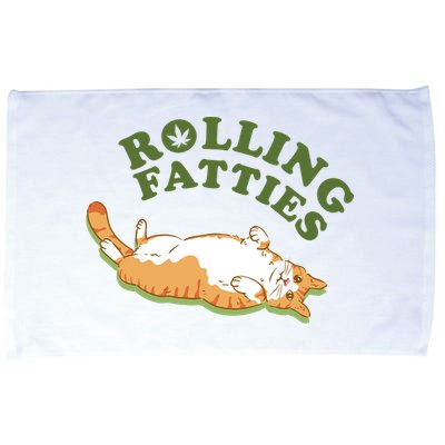 Rolling Fatties Funny Marijuana Cat Microfiber Hand Towel