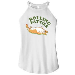 Rolling Fatties Funny Marijuana Cat Women's Perfect Tri Rocker Tank