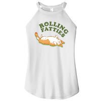 Rolling Fatties Funny Marijuana Cat Women's Perfect Tri Rocker Tank