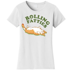 Rolling Fatties Funny Marijuana Cat Women's T-Shirt