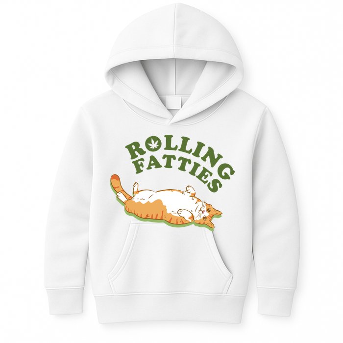 Rolling Fatties Funny Marijuana Cat Kids Hoodie