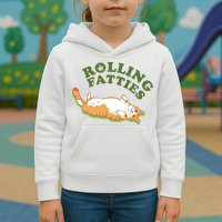 Rolling Fatties Funny Marijuana Cat Kids Hoodie